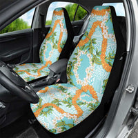 Aloha Festive Hawaii Car Seat Cover Mokihana - Maile and Ilima on Turquoise - Polynesian Pride