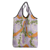 Aloha Festive Hawaii Grocery Bag Mokihana - Maile and Ilima on Lilac - Polynesian Pride