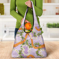 Aloha Festive Hawaii Grocery Bag Mokihana - Maile and Ilima on Lilac - Polynesian Pride