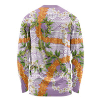 Aloha Festive Hawaii Long Sleeve Shirt Mokihana - Maile and Ilima on Lilac - Polynesian Pride