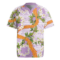 Aloha Festive Hawaii Rugby Jersey Mokihana - Maile and Ilima on Lilac LT7 Lilac - Polynesian Pride