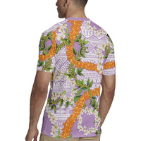Aloha Festive Hawaii Rugby Jersey Mokihana - Maile and Ilima on Lilac LT7 - Polynesian Pride