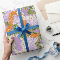 Aloha Festive Hawaii Wrapping Paper Mokihana - Maile and Ilima on Lilac LT7 - Polynesian Pride