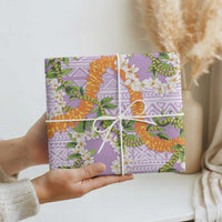Aloha Festive Hawaii Wrapping Paper Mokihana - Maile and Ilima on Lilac LT7 - Polynesian Pride