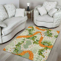 Aloha Festive Hawaii Area Rug Mokihana - Maile Leis in Muted Summer - Polynesian Pride