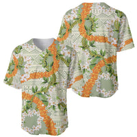 Aloha Festive Hawaii Baseball Jersey Mokihana - Maile Leis in Muted Summer - Polynesian Pride