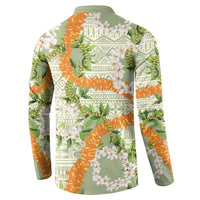 Aloha Festive Hawaii Button Sweatshirt Mokihana - Maile Leis in Muted Summer LT7 - Polynesian Pride