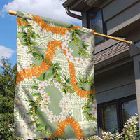 Aloha Festive Hawaii Garden Flag Mokihana - Maile Leis in Muted Summer - Polynesian Pride