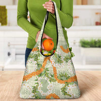 Aloha Festive Hawaii Grocery Bag Mokihana - Maile Leis in Muted Summer LT7 - Polynesian Pride