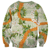 Aloha Festive Hawaii Sweatshirt Mokihana - Maile Leis in Muted Summer LT7 - Polynesian Pride
