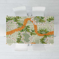 Aloha Festive Hawaii Tablecloth Mokihana - Maile Leis in Muted Summer - Polynesian Pride