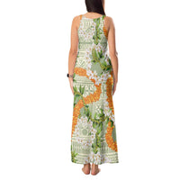 Aloha Festive Hawaii Tank Maxi Dress Mokihana - Maile Leis in Muted Summer LT7 - Polynesian Pride