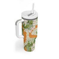 Aloha Festive Hawaii Tumbler With Handle Mokihana - Maile Leis in Muted Summer LT7 - Polynesian Pride