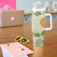 Aloha Festive Hawaii Tumbler With Handle Mokihana - Maile Leis in Muted Summer LT7 - Polynesian Pride