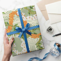 Aloha Festive Hawaii Wrapping Paper Mokihana - Maile Leis in Muted Summer LT7 - Polynesian Pride