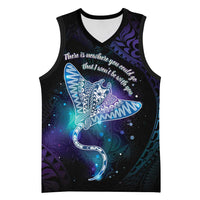 Polynesian Tala Manta Ray Basketball Jersey Nowhere You Could Go That I Won't Be With You LT7 Unisex Purple Teal - Polynesian Pride