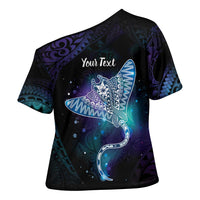 Polynesian Tala Manta Ray Cross Shoulder Shirt Nowhere You Could Go That I Won't Be With You LT7 - Polynesian Pride