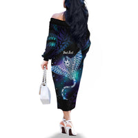 Polynesian Tala Manta Ray Family Matching Off The Shoulder Long Sleeve Dress and Hawaiian Shirt Nowhere You Could Go That I Won't Be With You LT7 - Polynesian Pride