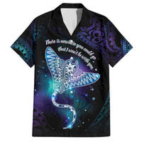 Polynesian Tala Manta Ray Family Matching Tank Maxi Dress and Hawaiian Shirt Nowhere You Could Go That I Won't Be With You LT7 Dad's Shirt - Short Sleeve Purple Teal - Polynesian Pride