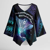 Polynesian Tala Manta Ray Kimono Sleeve Blouse Nowhere You Could Go That I Won't Be With You LT7 Female Purple Teal - Polynesian Pride