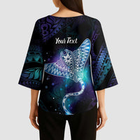 Polynesian Tala Manta Ray Kimono Sleeve Blouse Nowhere You Could Go That I Won't Be With You LT7 - Polynesian Pride