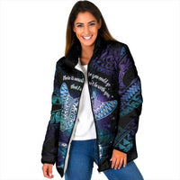 Polynesian Tala Manta Ray Padded Jacket Nowhere You Could Go That I Won't Be With You LT7 Women Purple Teal - Polynesian Pride