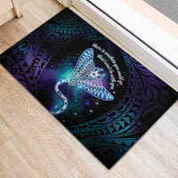 Polynesian Tala Manta Ray Rubber Doormat Nowhere You Could Go That I Won't Be With You LT7 - Polynesian Pride