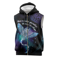 Polynesian Tala Manta Ray Sleeveless Zip Hoodie Nowhere You Could Go That I Won't Be With You LT7 Purple Teal - Polynesian Pride
