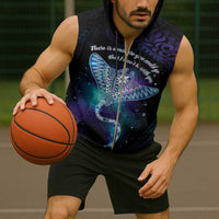 Polynesian Tala Manta Ray Sleeveless Zip Hoodie Nowhere You Could Go That I Won't Be With You - Polynesian Pride