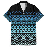 Maori Niho Taniwha Te Wheiao Family Matching Tank Maxi Dress and Hawaiian Shirt Moana Blue - Polynesian Pride