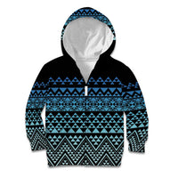 Maori Niho Taniwha Te Wheiao Kid Hoodie Moana Blue LT7 Zip Hoodie Blue - Polynesian Pride