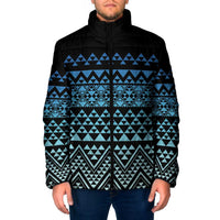 Maori Niho Taniwha Te Wheiao Padded Jacket Moana Blue - Polynesian Pride