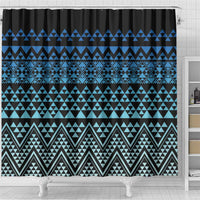 Maori Niho Taniwha Te Wheiao Shower Curtain Moana Blue - Polynesian Pride