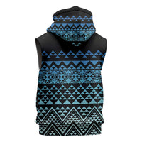 Maori Niho Taniwha Te Wheiao Sleeveless Zip Hoodie Moana Blue LT7 - Polynesian Pride