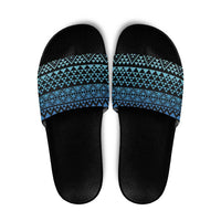 Maori Niho Taniwha Te Wheiao Slide Sandals Moana Blue - Polynesian Pride