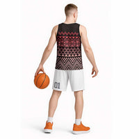 Maori Niho Taniwha Te Wheiao Basketball Jersey Terracotta - Polynesian Pride