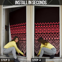 Maori Niho Taniwha Te Wheiao Door Cover Terracotta - Polynesian Pride