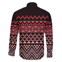 Maori Niho Taniwha Te Wheiao Family Matching Long Sleeve Bodycon Dress and Hawaiian Shirt Terracotta - Polynesian Pride