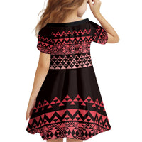 Maori Niho Taniwha Te Wheiao Family Matching Off The Shoulder Long Sleeve Dress and Hawaiian Shirt Terracotta - Polynesian Pride