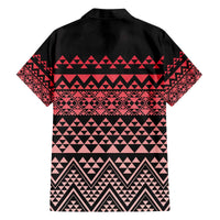Maori Niho Taniwha Te Wheiao Family Matching Off The Shoulder Long Sleeve Dress and Hawaiian Shirt Terracotta - Polynesian Pride