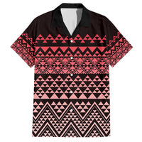Maori Niho Taniwha Te Wheiao Family Matching Off Shoulder Maxi Dress and Hawaiian Shirt Terracotta LT7 Dad's Shirt - Short Sleeve Terracotta - Polynesian Pride