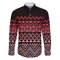 Maori Niho Taniwha Te Wheiao Family Matching Short Sleeve Bodycon Dress and Hawaiian Shirt Terracotta - Polynesian Pride