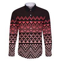 Maori Niho Taniwha Te Wheiao Family Matching Tank Maxi Dress and Hawaiian Shirt Terracotta - Polynesian Pride