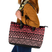 Maori Niho Taniwha Te Wheiao Leather Tote Bag Terracotta LT7 Terracotta - Polynesian Pride