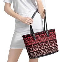 Maori Niho Taniwha Te Wheiao Leather Tote Bag Terracotta LT7 - Polynesian Pride