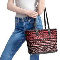 Maori Niho Taniwha Te Wheiao Leather Tote Bag Terracotta LT7 - Polynesian Pride