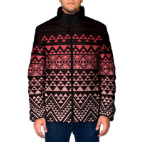 Maori Niho Taniwha Te Wheiao Padded Jacket Terracotta - Polynesian Pride