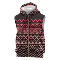 Maori Niho Taniwha Te Wheiao Sleeveless Zip Hoodie Terracotta LT7 Terracotta - Polynesian Pride