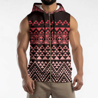 Maori Niho Taniwha Te Wheiao Sleeveless Zip Hoodie Terracotta LT7 - Polynesian Pride