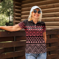 Maori Niho Taniwha Te Wheiao Women Polo Shirt Terracotta - Polynesian Pride